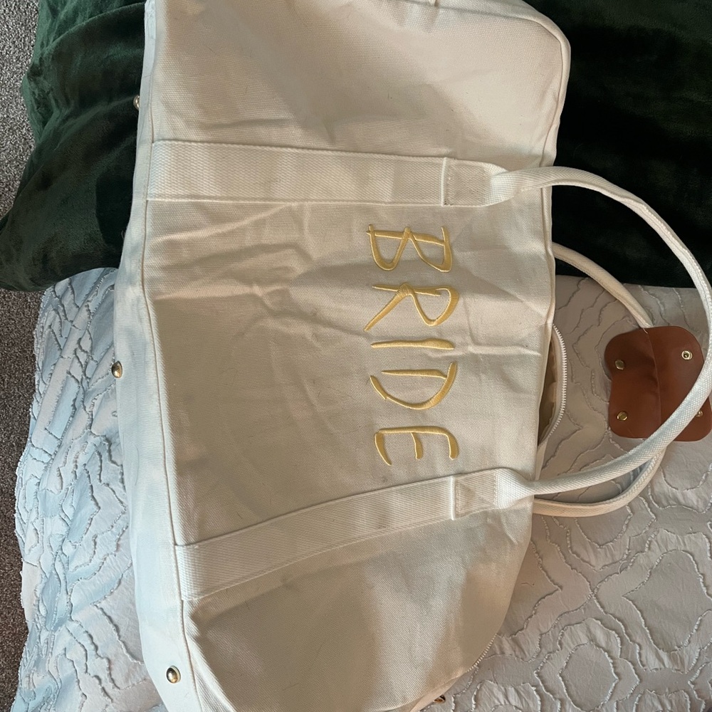 Bride White and Gold Tote Bag